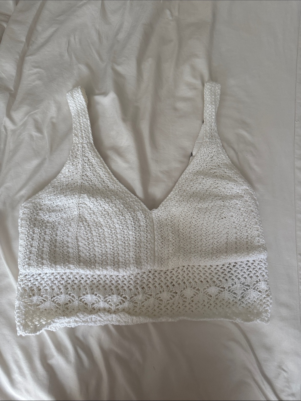 Hollister White Crochet Bralette Crop Top 2